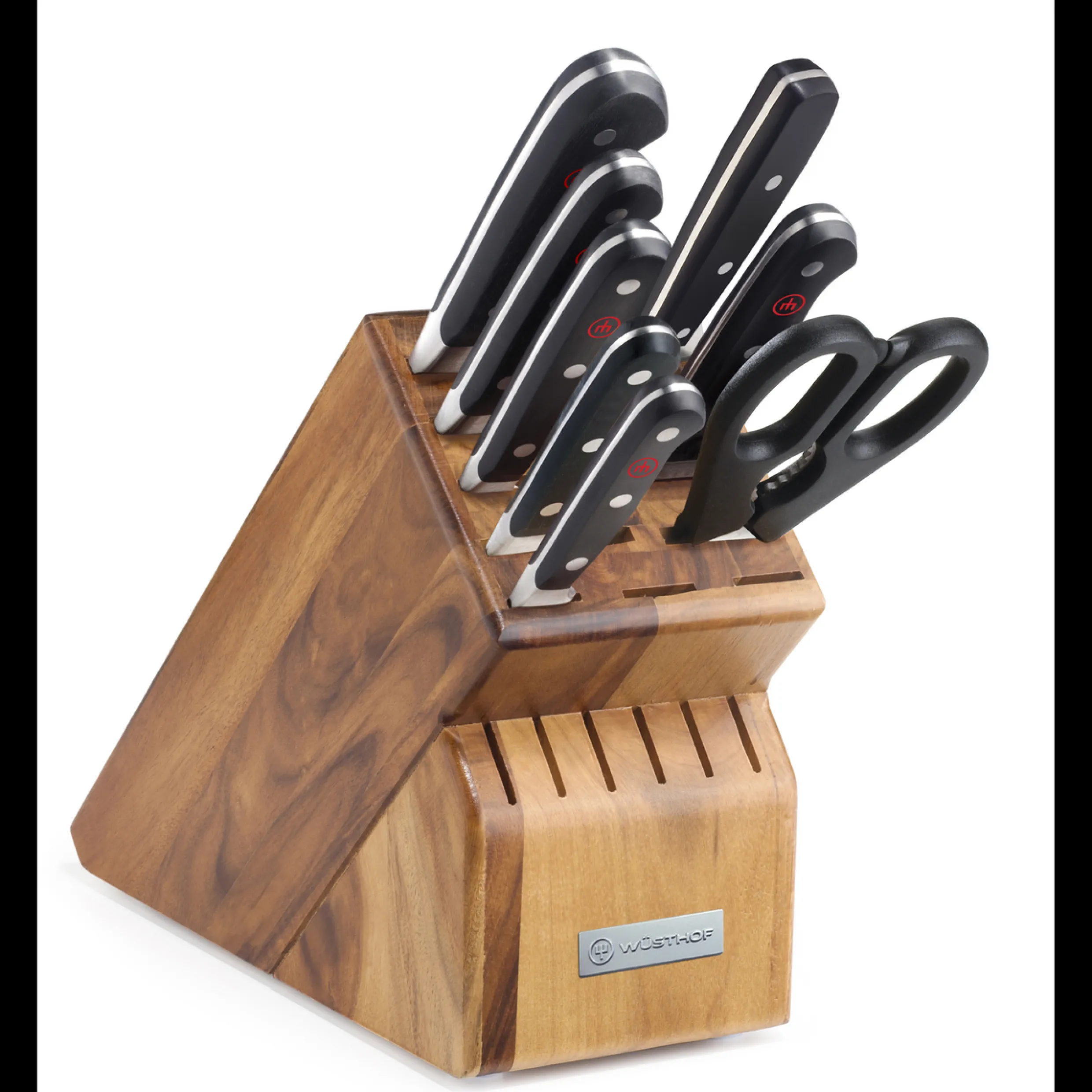 Classic 9-Piece Knife Block Set, Acacia