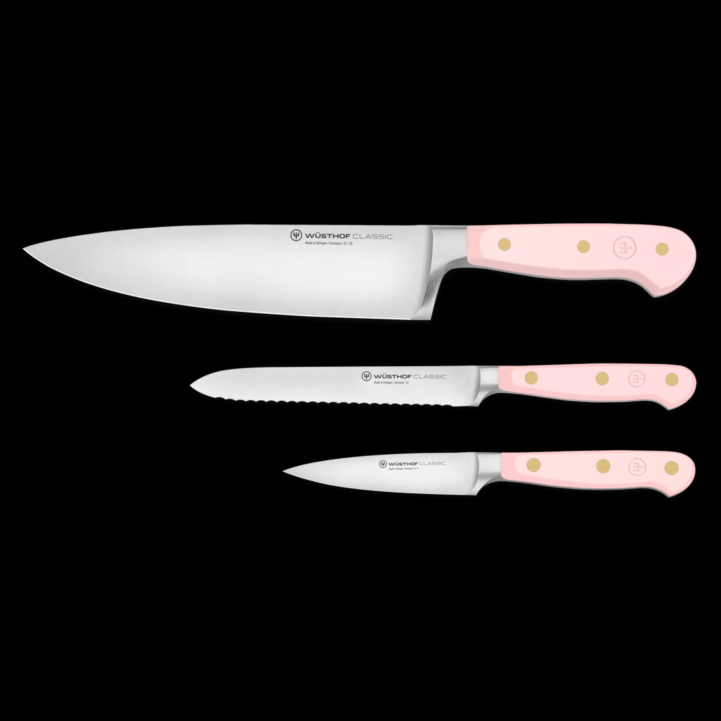 Classic 3-Piece Utility Knife Set - Pink Himalayan Salt