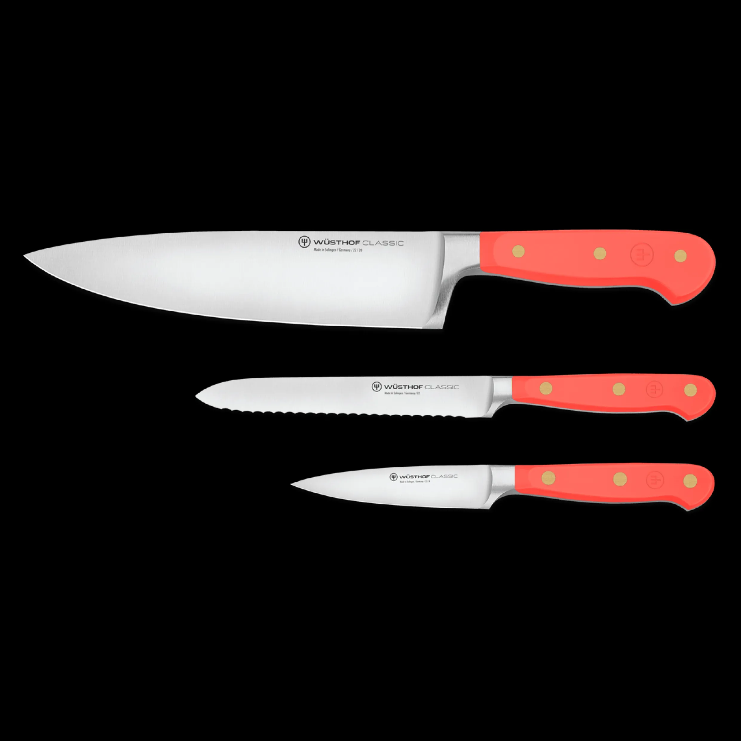 Classic 3-Piece Utility Knife Set - Coral Peach