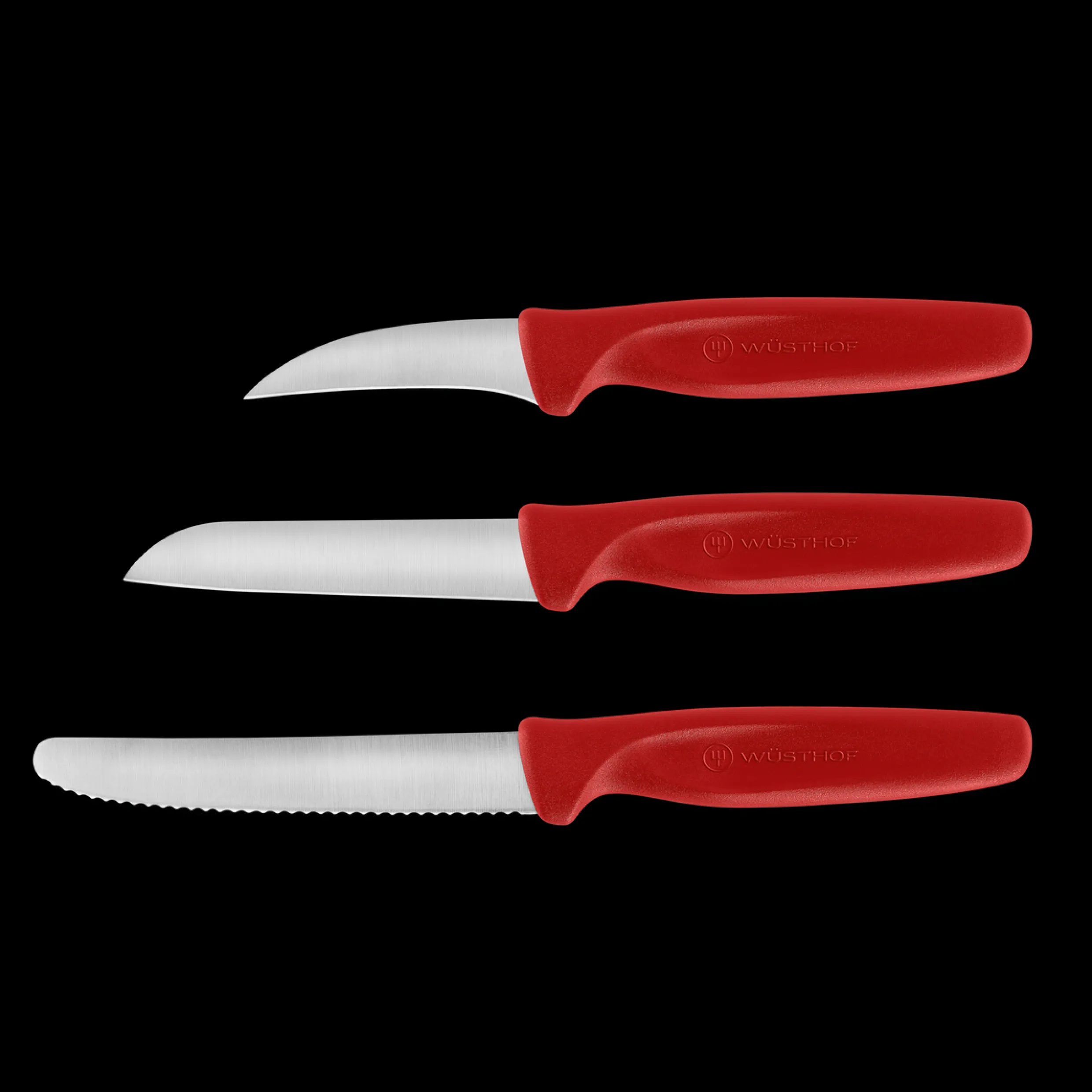 3-Piece Paring Knife Set, Red